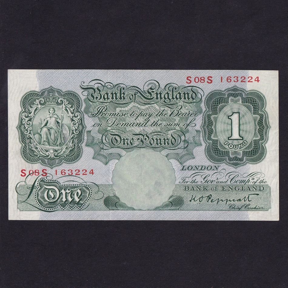 Bank of England (B261) Peppiatt, £1 replacement, S08S, pressed but still Good VF