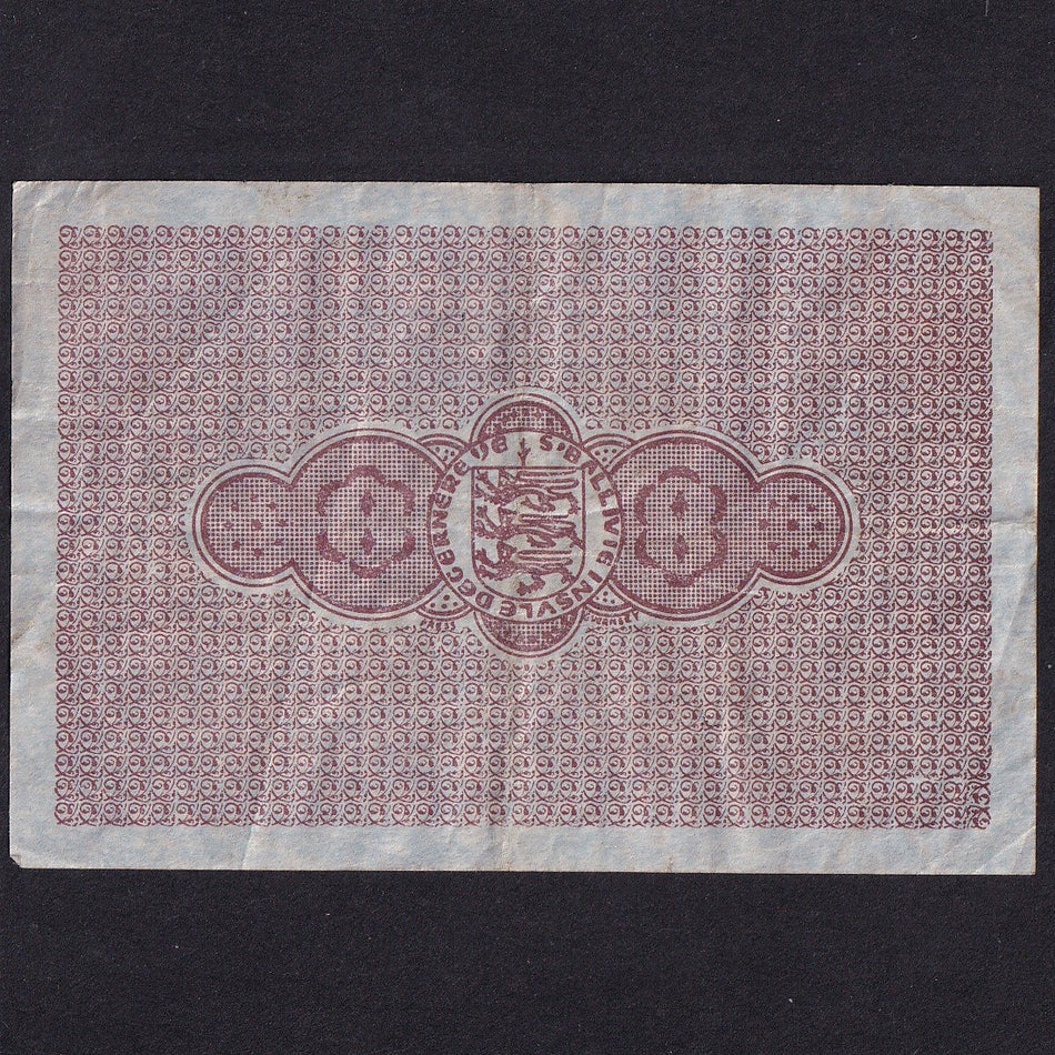 Guernsey (P24) 6d, 1st January 1942, Q0733, French blue paper, rust, A/VF