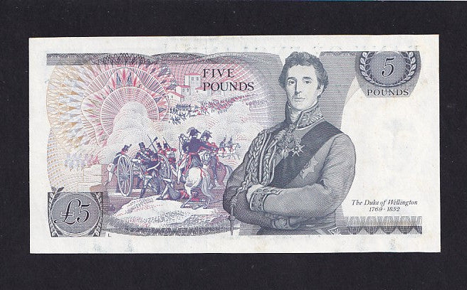 Bank of England (B343a) Somerset, £5 error, missing signature, DU55 447087, UNC