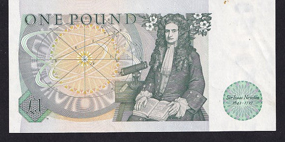 Bank of England (B341) Somerset, £1 error, smudged print, BU21 570428, A/UNC