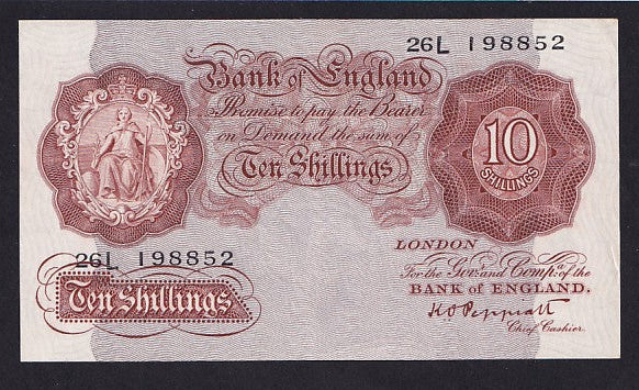 Bank of England (B256) Peppiatt, 10 Shillings, 1948, unthreaded, 26L, EF