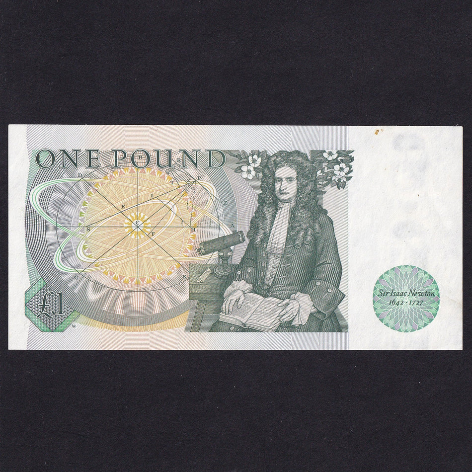 Bank of England (B341) Somerset, £1 error, smudged print, BU21 570428, A/UNC