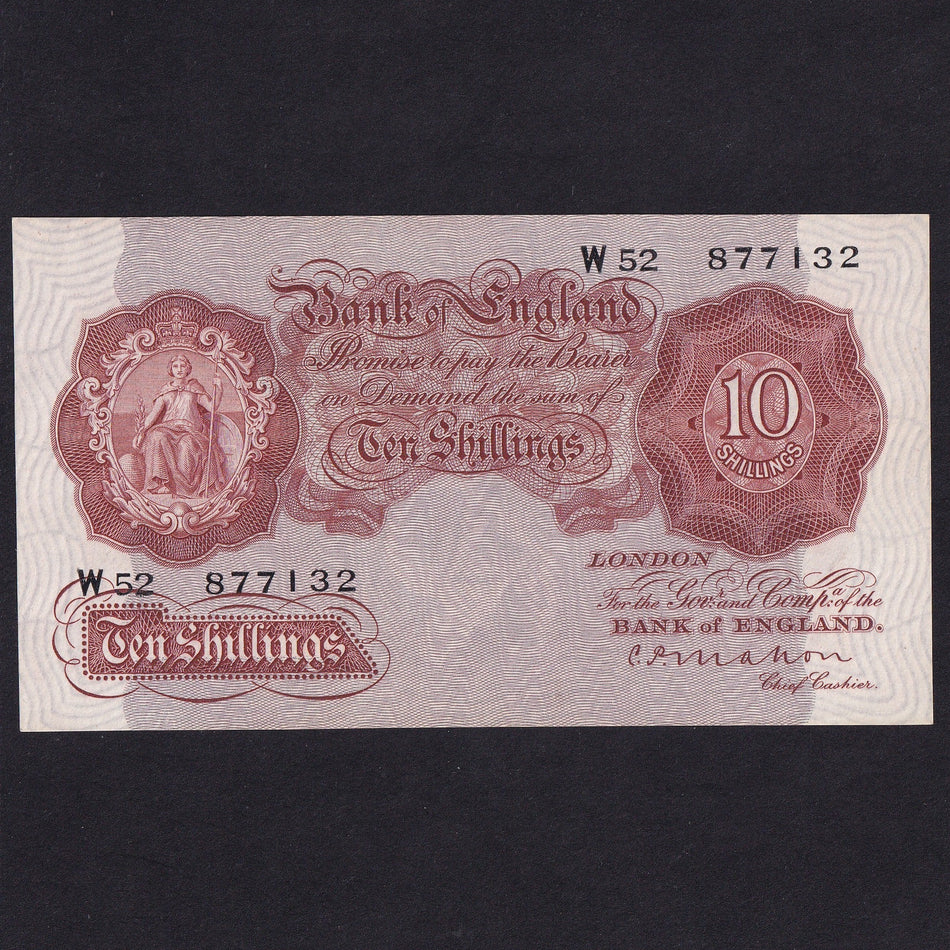 Bank of England (B210) Mahon, 10 Shillings, W52 877132, serial indents on reverse, UNC