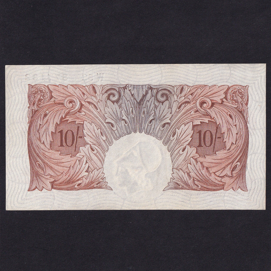 Bank of England (B210) Mahon, 10 Shillings, W52 877132, serial indents on reverse, UNC
