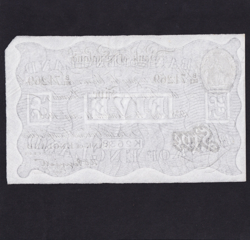Bank of England (B241) Peppiatt, £5, 11 August 1938, B261 712269, serial number indents on reverse, A/UNC