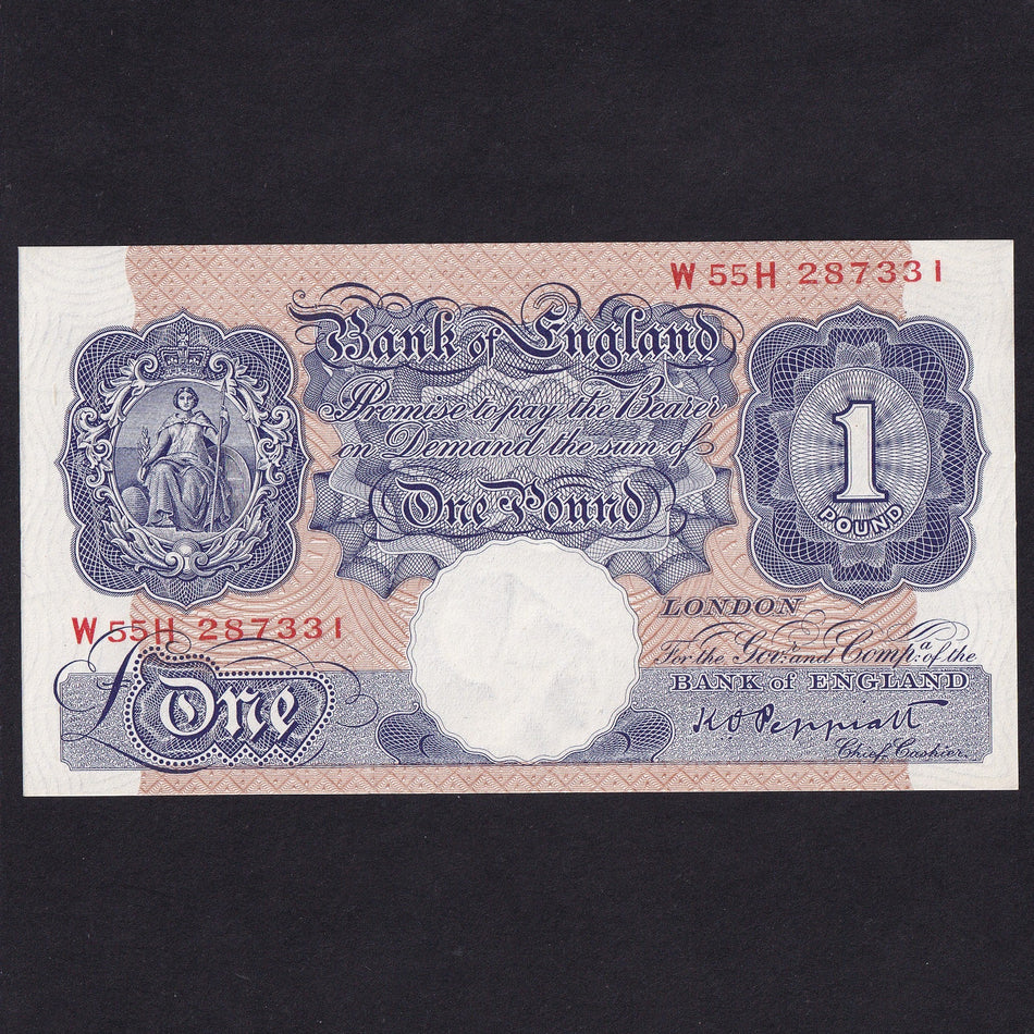 Bank of England (B249) Peppiatt, £1, 1940-48, blue, W55H, Good EF