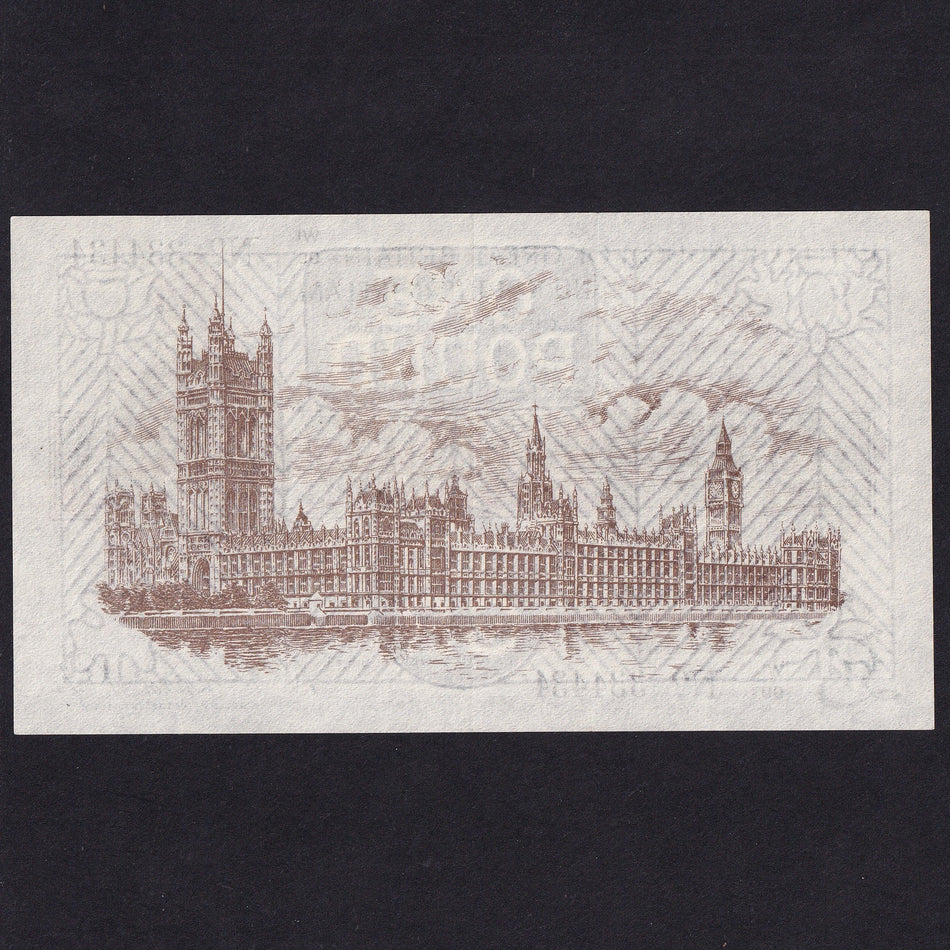 Treasury Series (T34) Fisher, £1, Northern Ireland, dot, W1/99 334434, pressed, VF