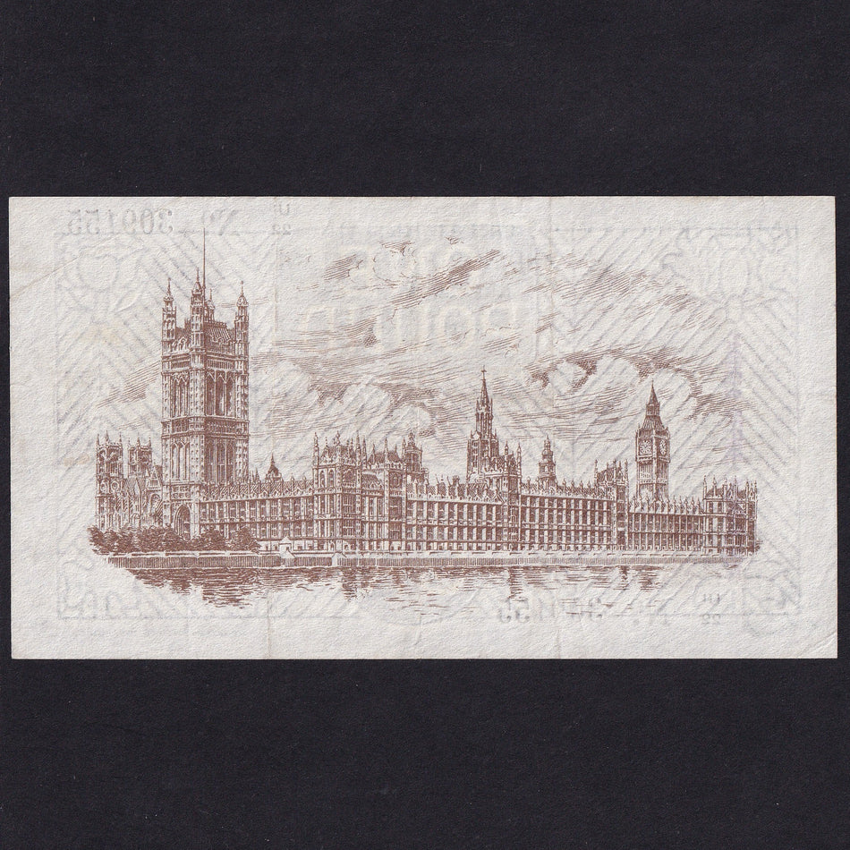 Treasury Series (T35) Fisher, £1, Northern Ireland, square dot, U1/22 309155, pressed, A/VF