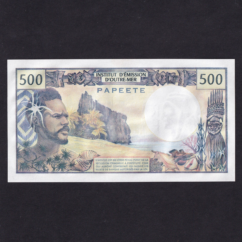 Tahiti (P25d) 500 Francs, 1985, UNC