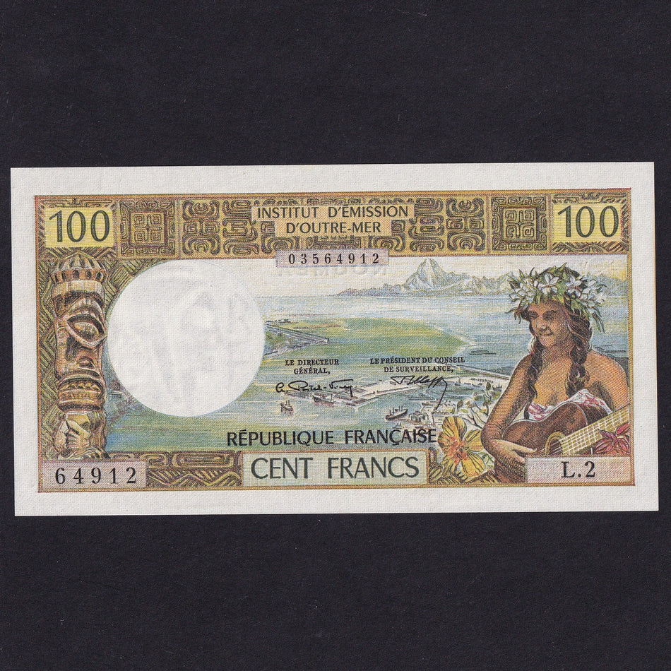 New Caledonia (P63b) 100 Francs, signature 1 lithographed, UNC