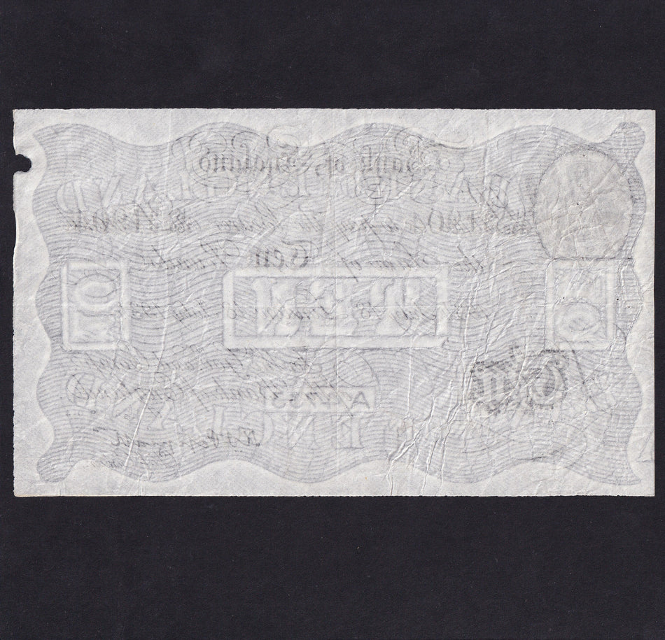 Operation Bernhard - Nazi forgery 1942-44, Peppiatt, £10, 18 July 1934, K139 31904, VF