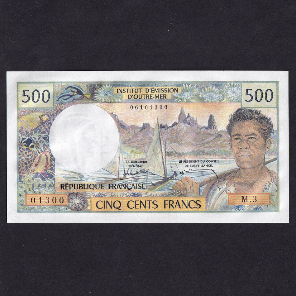 Tahiti (P25d) 500 Francs, 1985, UNC