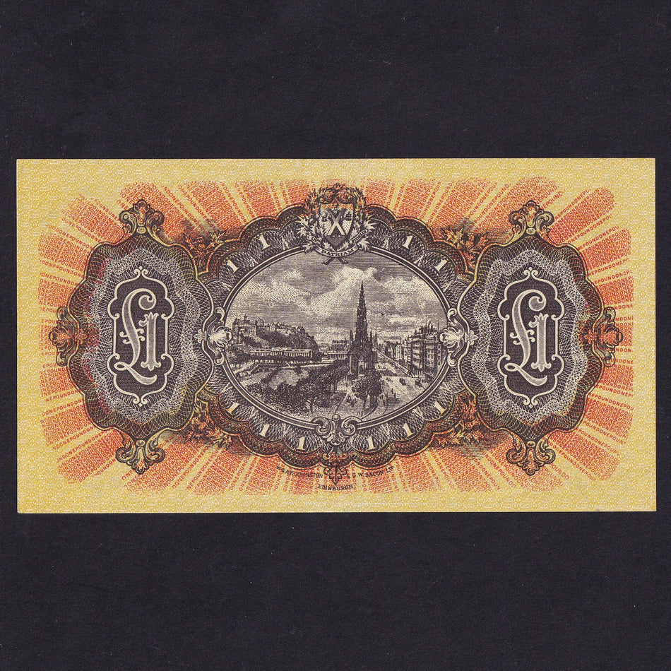 Scotland (P258c) National Bank of Scotland, £1, 1st May 1958, B/W 018-418, PMS NA51, EF
