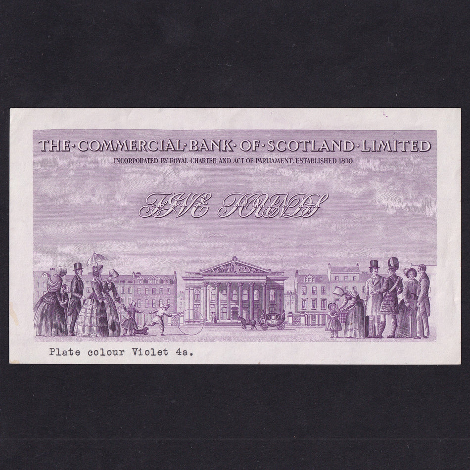 Scotland (PS333) Commercial Bank of Scotland, £5 obverse/ reverse die proof, PMS CO 67a, Good VF to EF