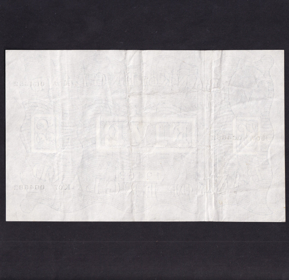 Bank of England (B255) Peppiatt, £5, 24 August 1945, K07 064682, thick paper, F/VF