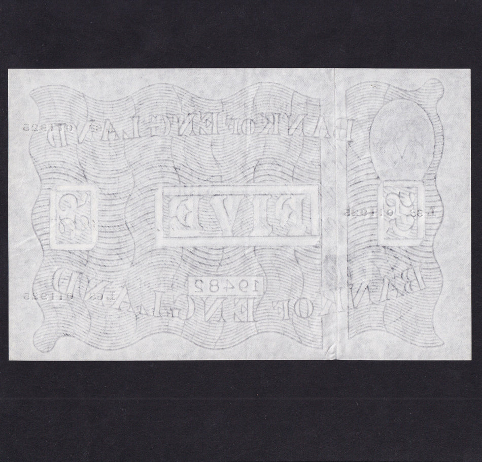 Bank of England (B264) Peppiatt, £5, 18 March 1947, L68 011925, serial indents on reverse, EF