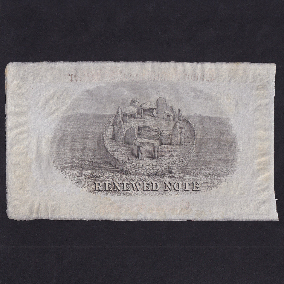 Jersey (PS241) Town Vingtaine of St Helier, £1, 18xx, stone circle on reverse, unissued note, Good EF