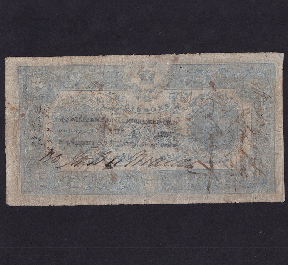 Ireland, Gibbons & Williams, 30 Shillings note, 1st July 1833, no.60, PB159, rust, Good Fine