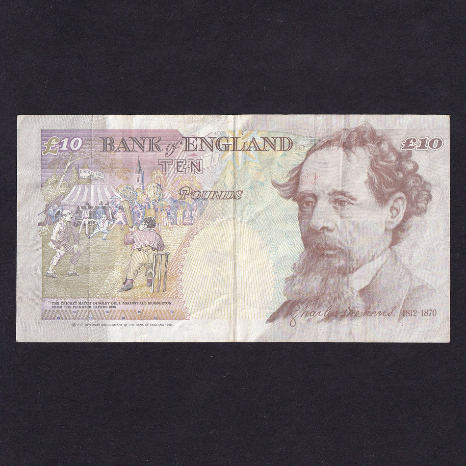 Bank of England (B369r) Kentfield, £10 registration note, these got put in circulation by accident, AA)) 000000, ink mark, Fine