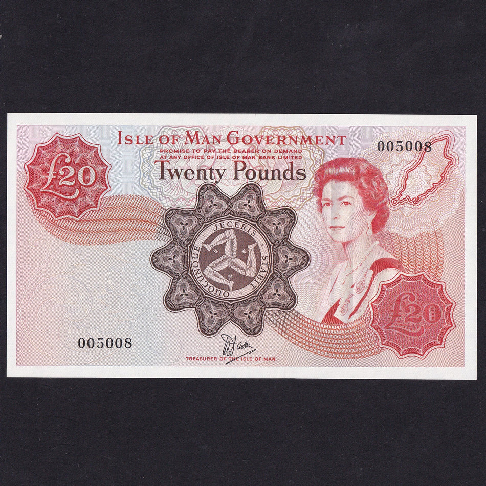 Isle of Man (P37a) £20, 1979, Dawson signature, 005008, this is note 8 as first 5000 used on the Millennium note, UNC