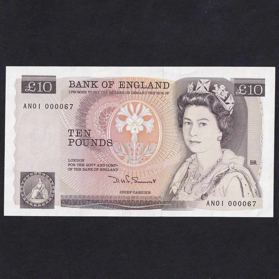Bank of England (B348) Somerset, £10, AN01 000067, low number and first million, UNC