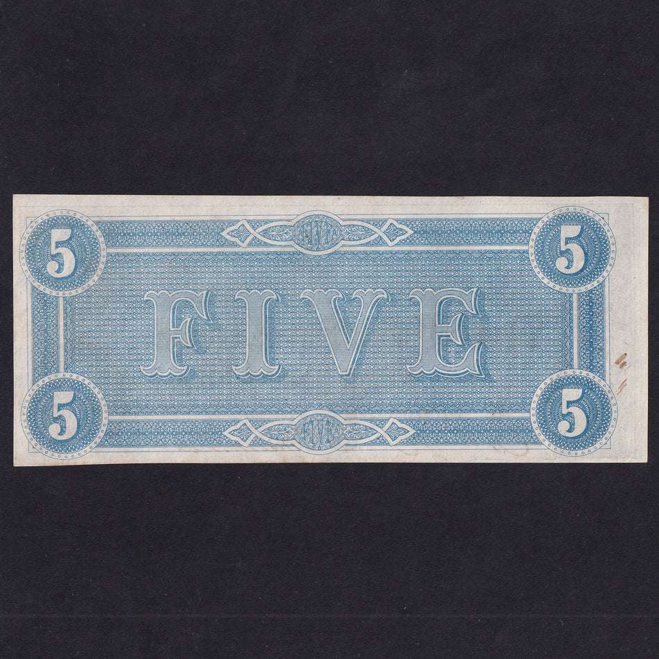 Confederate States (P67) $5, 1864, no.24831, Good EF