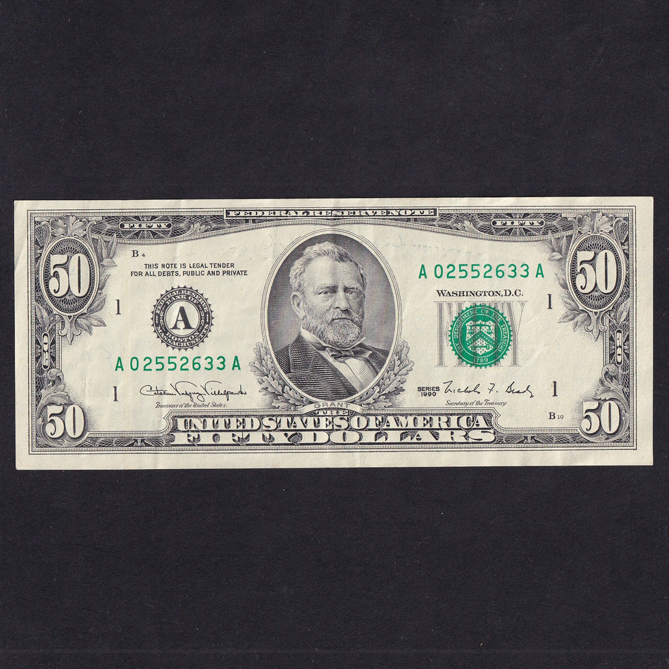 USA (P488) $50, 1990, Grant, Good VF