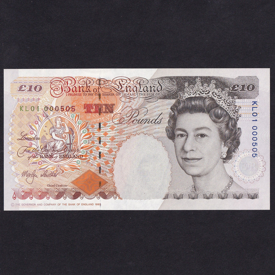 Bank of England (B382/ C1147) Lowther, £10, low number and first million, KL01 000505, UNC