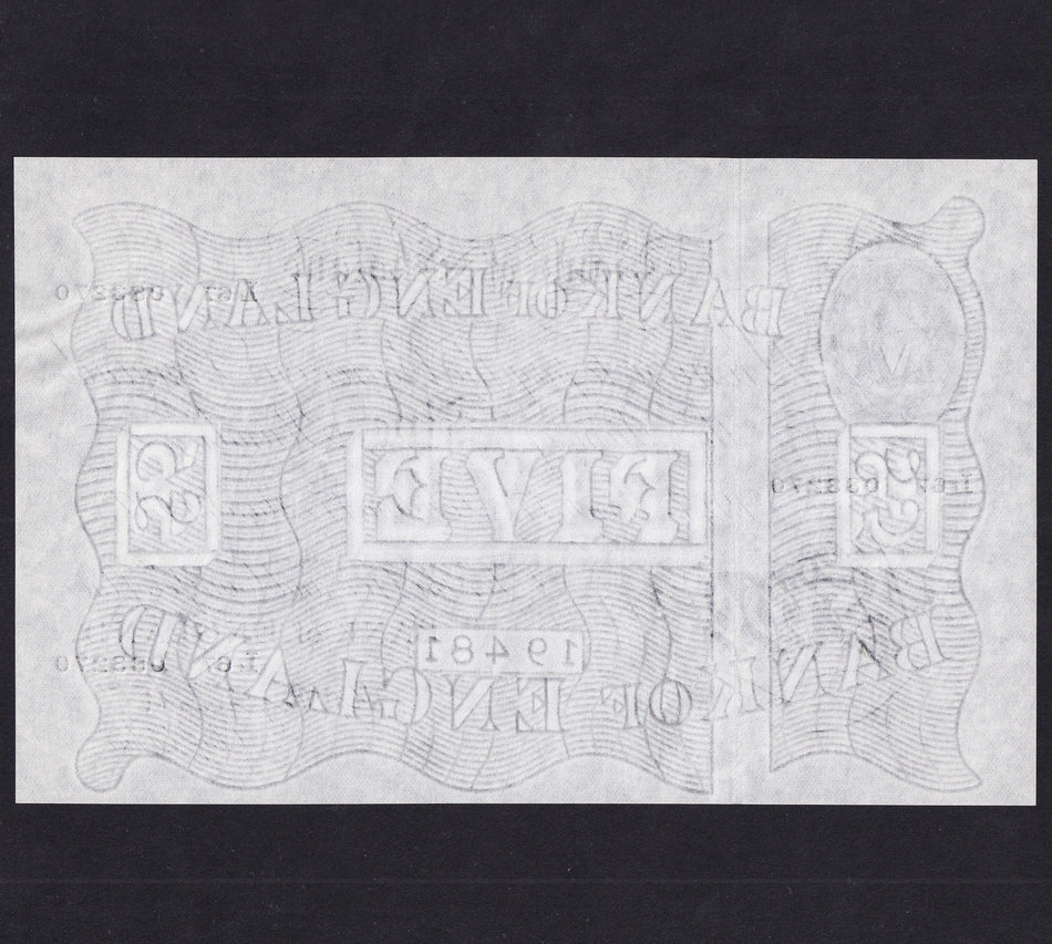 Bank of England (B264) Peppiatt, £5, 17 March 1947, L67 083270, A/UNC
