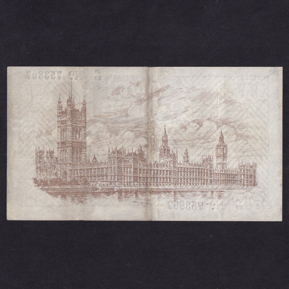 Treasury Series (T31) Fisher, £1, J1/99 753807, watermark composite, serial indents reverse, VF