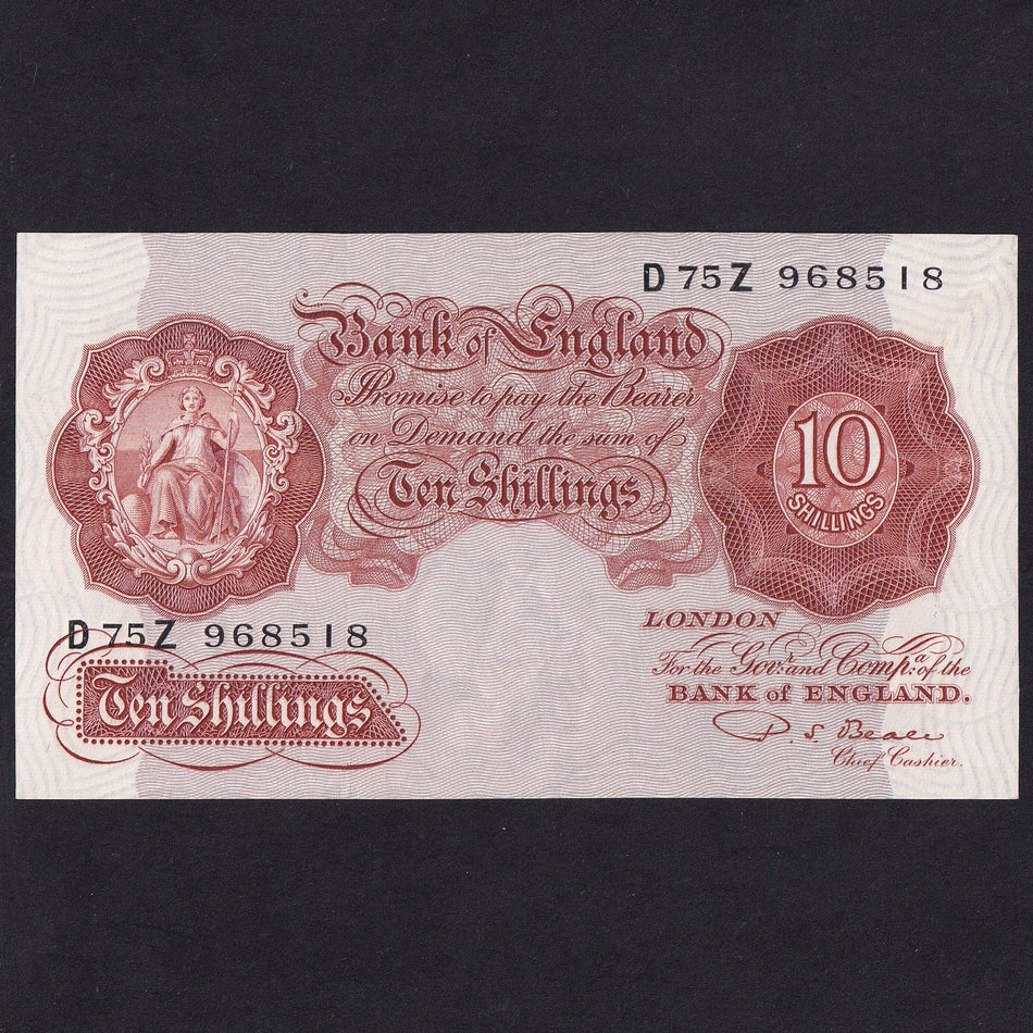 Bank of England (B266) Beale, 10 Shillings, last series, D75Z, Good EF