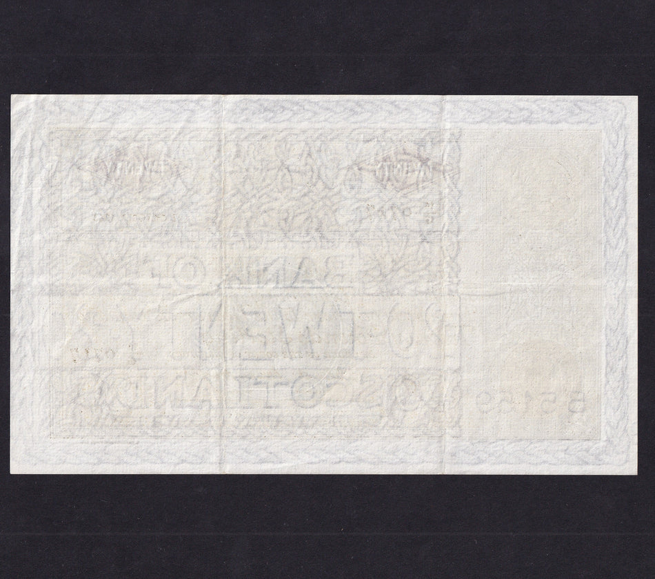 Scotland (P94f) Bank of Scotland, £20, 2nd October 1963, 10G 0717, PMS 109g, Good VF
