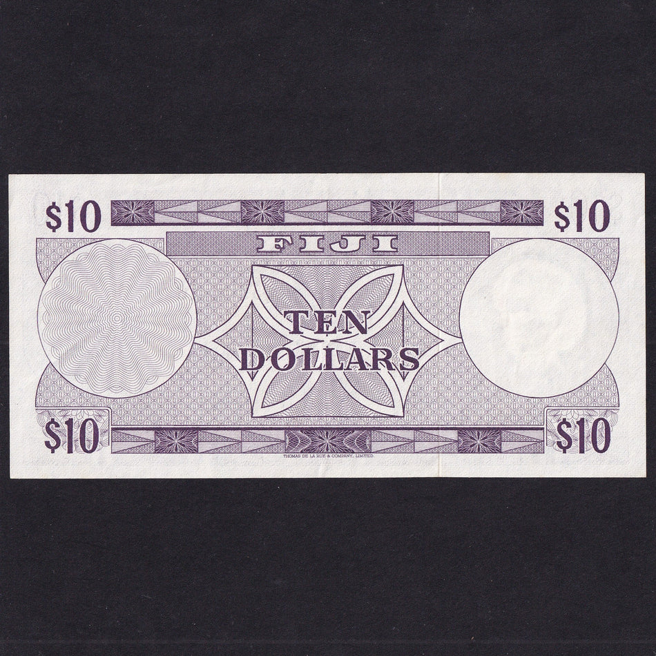 Fiji (P74b) $10, QEII, Barnes/ Tomkins, A/5 904216, Good VF