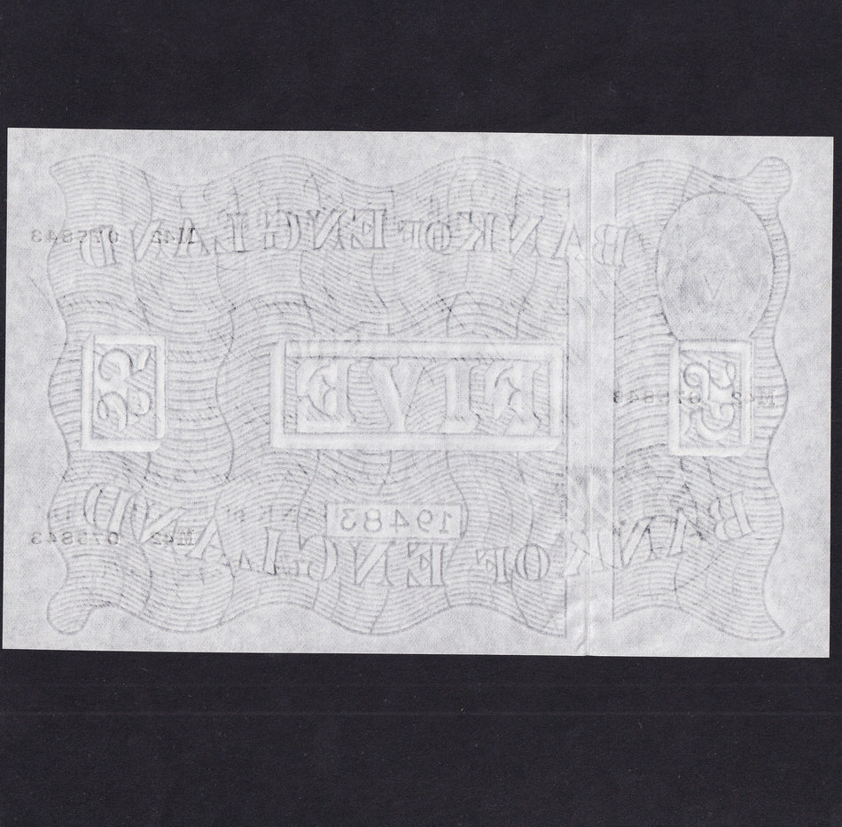 Bank of England (B264) Peppiatt, £5, 12 June 1947, M42 07584, serial indents on reverse, UNC