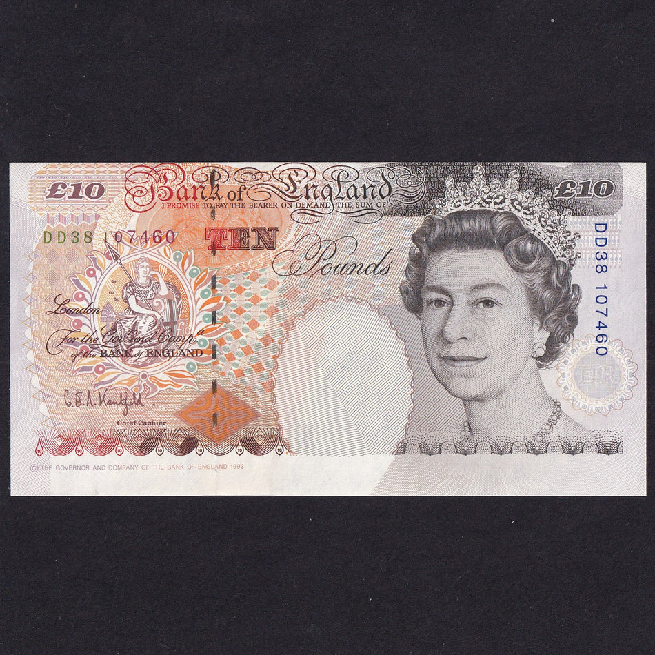 Bank of England (B369) Kentfield, £10 error, miscut, DD38, A/UNC