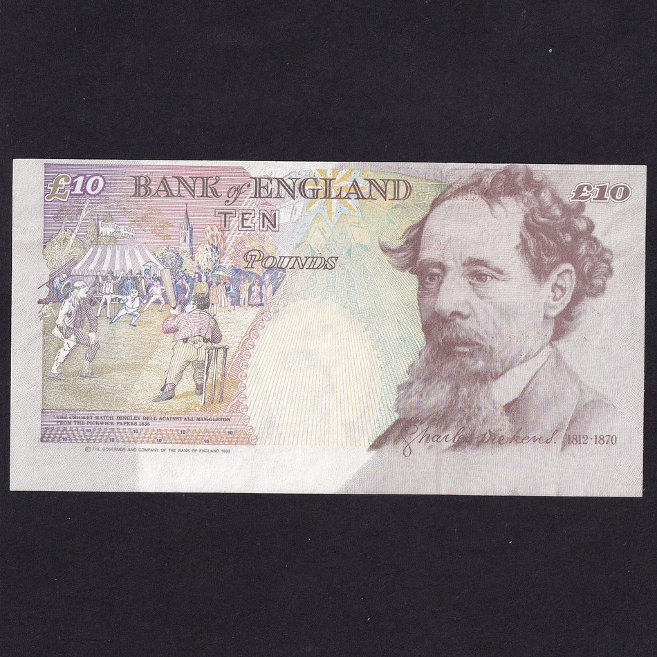 Bank of England (B369) Kentfield, £10 error, miscut, DD38, A/UNC