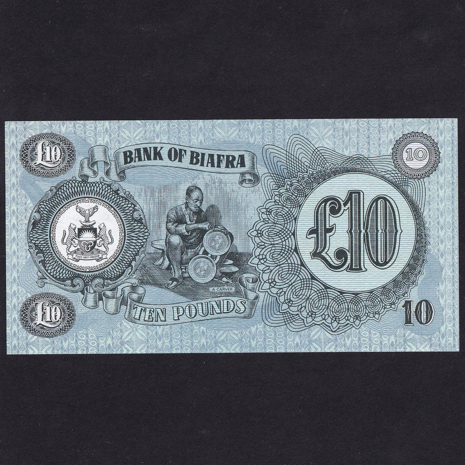 Biafra (P7b) £10, 1968/69, without serial, UNC