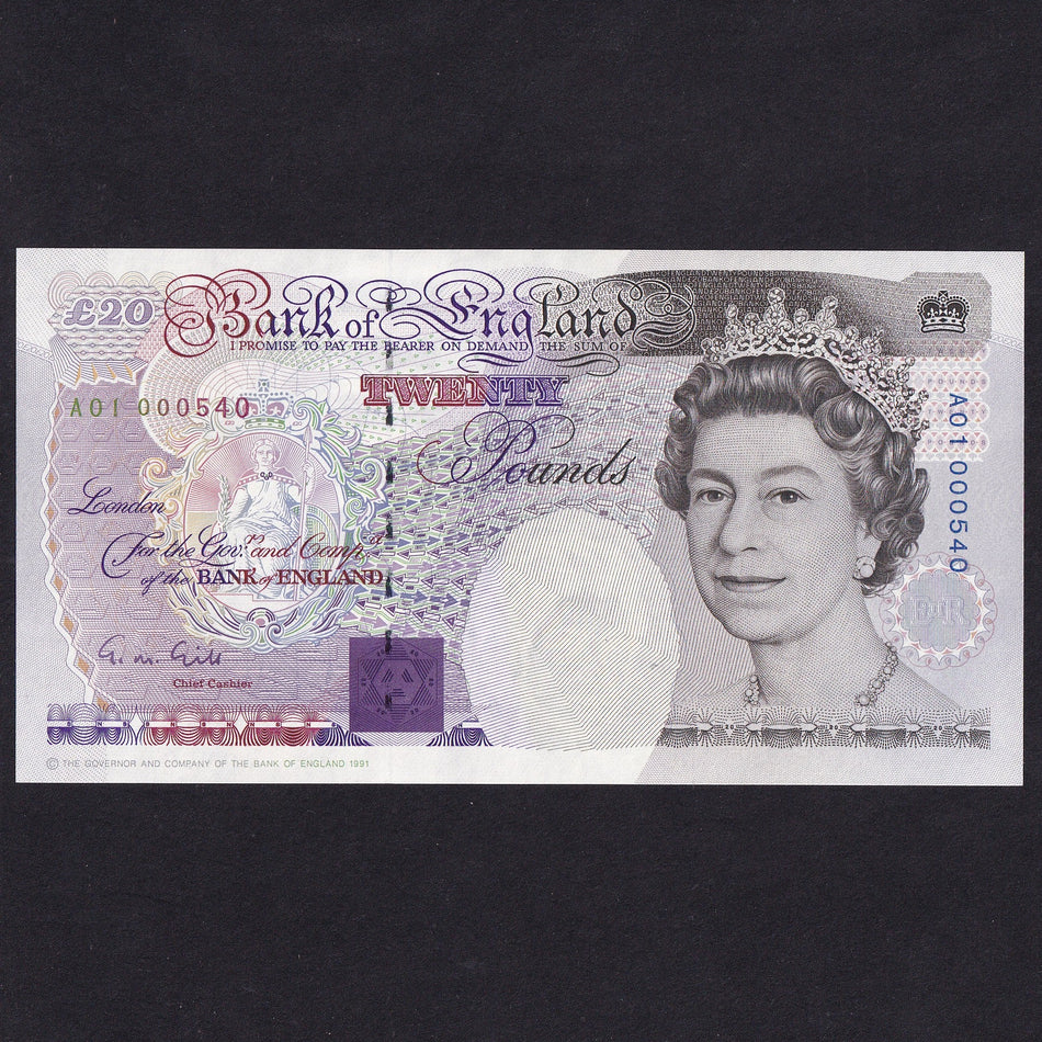 Bank of England (B358/C116) Gill, £20, first million & low serial, A01 000540, UNC