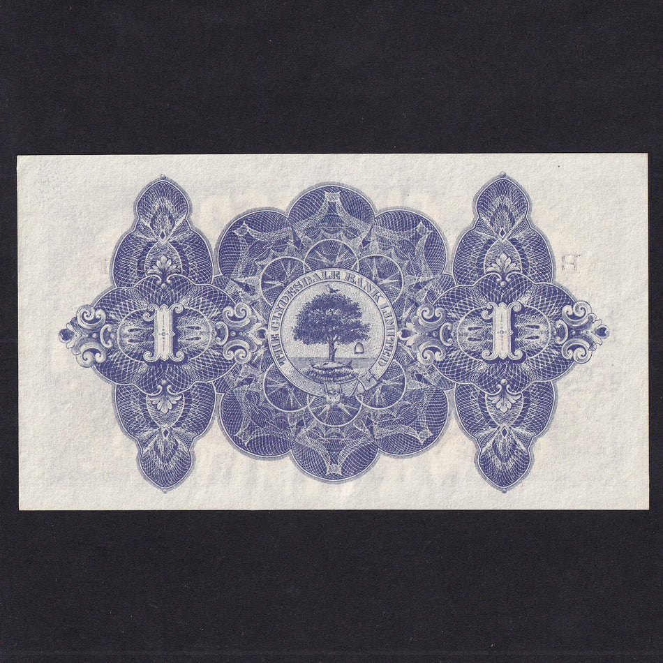 Scotland (P189b) Clydesdale Bank, £1, 31st August 1938, B2512611, Mitchell/ Young, PMS CL19b, centre fold, A/UNC