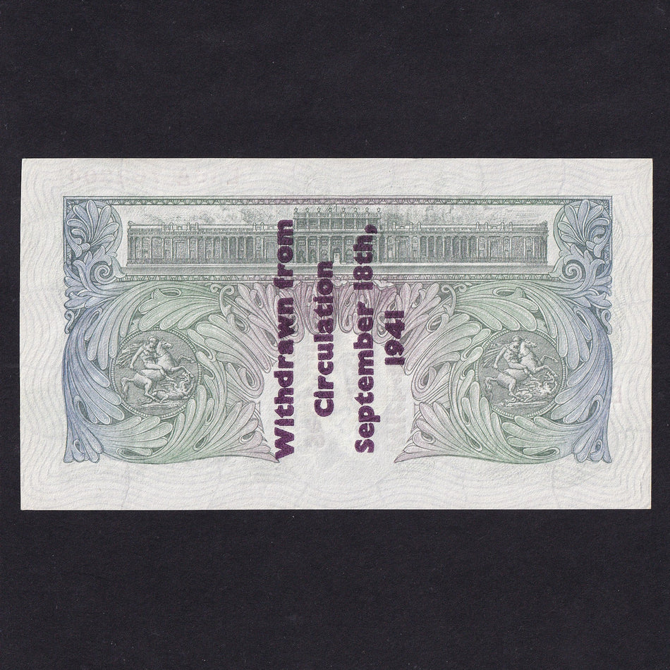 Bank of England (B239A) Peppiatt, £1, Withdrawn from Circulation September 18th 1941 overprint, E15A 763304, UNC