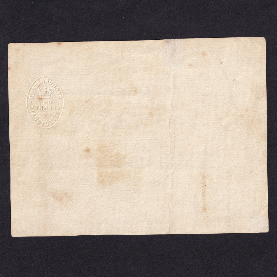 South Africa (PS655a) Makefing Siege, £1, 1900, No.71, Garter Arms watermark, small tear with tape, rust and staple hole, otherwise VF