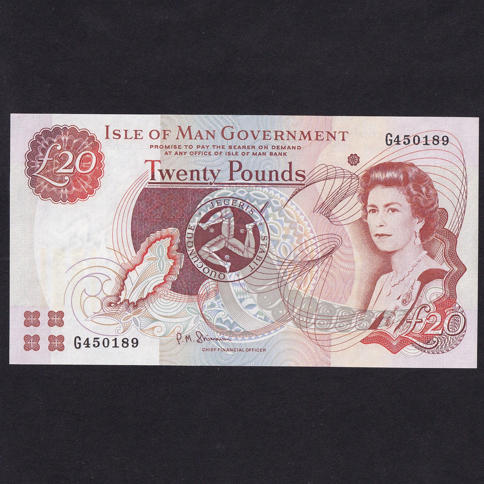 Isle of Man (P45b) £20, 2002-13, Shimmin, M543, mid-series, UNC