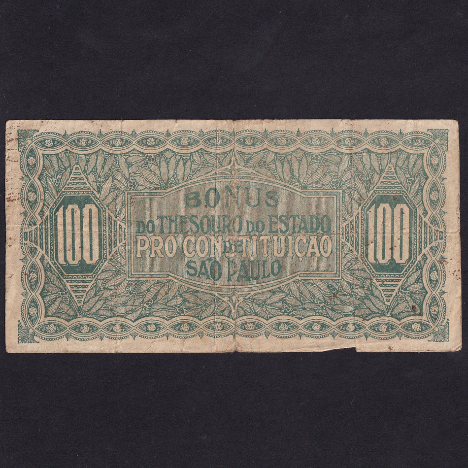 Brazil (PS865) 100 Mil Reis, 1932, No.027469, Paes Leme, Fine