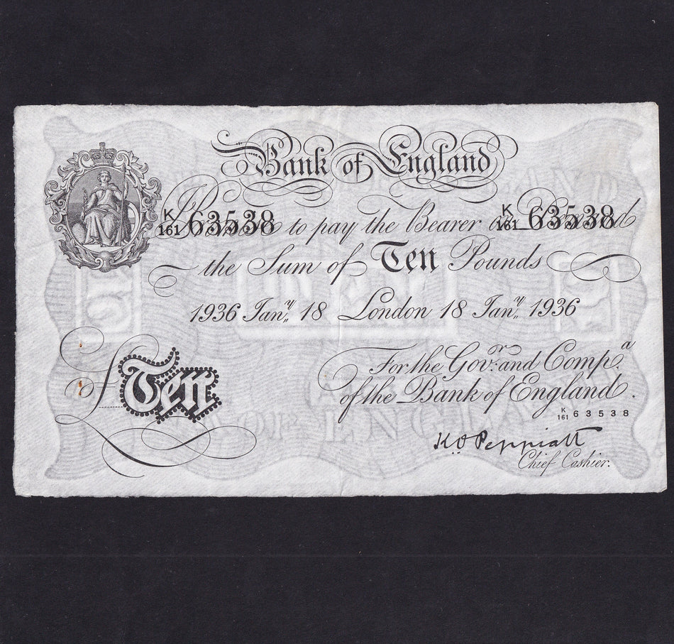 Bank of England (B242) Peppiatt, £10, 18 January 1936, K161 63538, VF