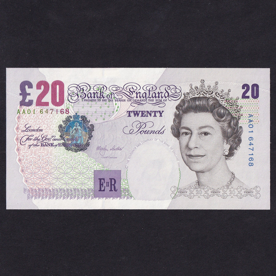 Bank of England (B386) Lowther, £20, AA01 647168, UNC