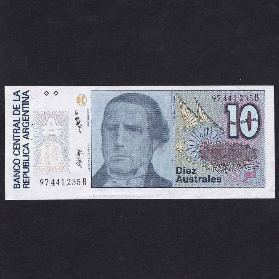 Argentina (P325b) 10 Australes, 1989, series B, UNC