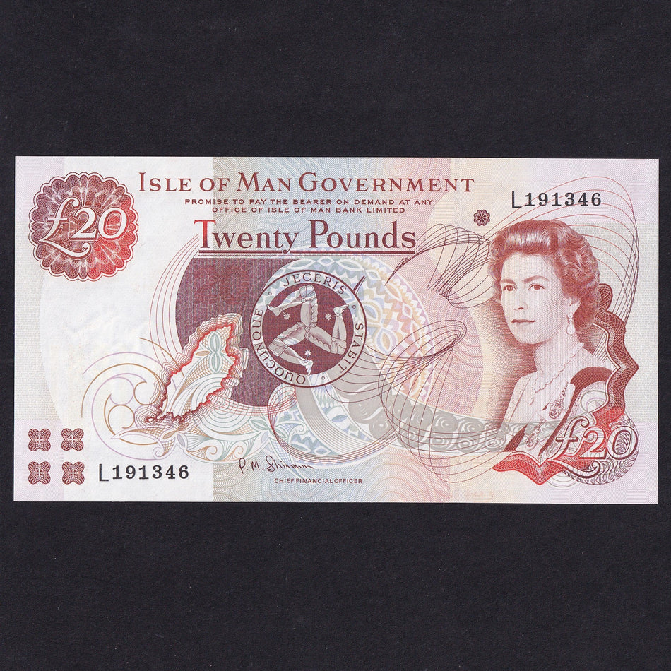 Isle of Man (P45b) £20, Shimmin but Limited, mid-series, UNC
