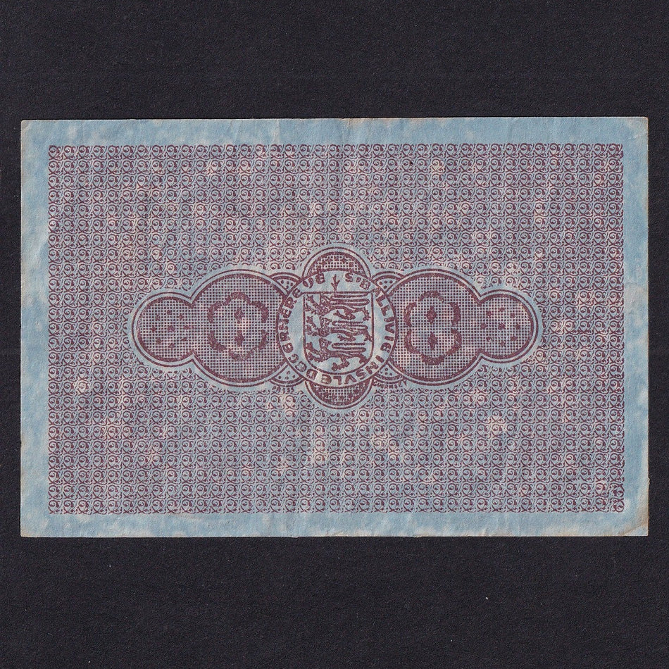 Guernsey (P24) 6d, 1st January 1942, WW2, No.N1463, French blue paper, VF
