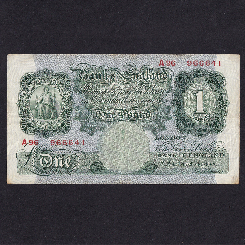 Bank of England (B212) Mahon, £1, 1928, A96, first series, VG/Fine