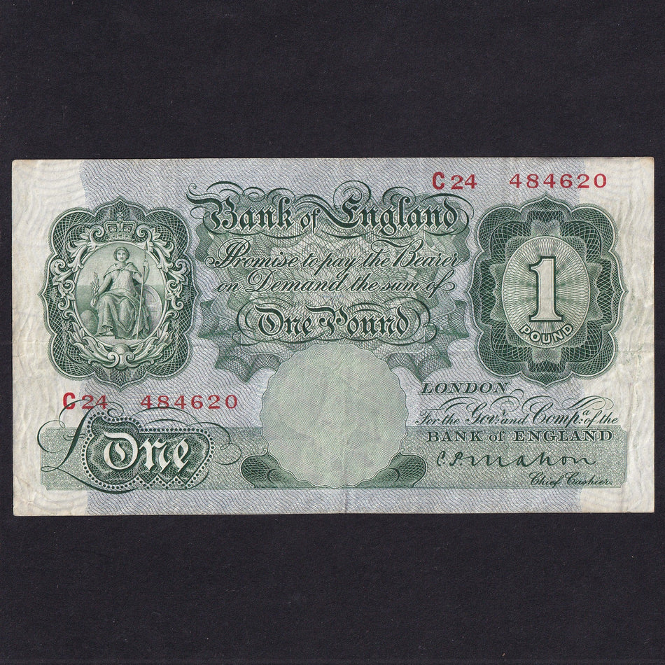 Bank of England (B212) Mahon, £1, 1928, C24, VG/Fine